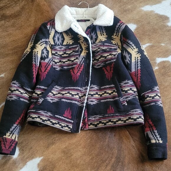 Rock & Roll Denim women Aztec sherpa jacket - Picture 1 of 7